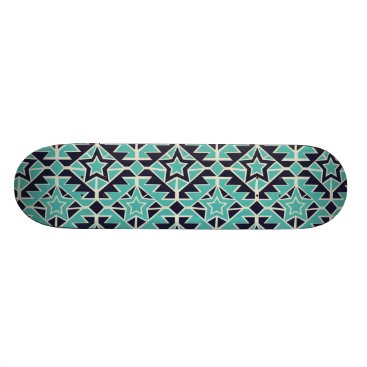 Aztec turquoise and navy skateboard deck Aztec turquoise and navy skateboard deck