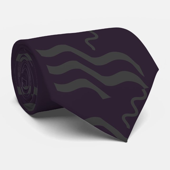 Aztec Twist Purple Grey Tie (Rolled)