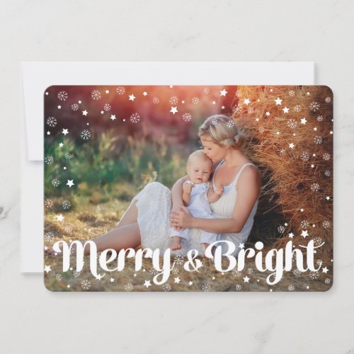 Aztec Typography Merry  Bright Photo Card