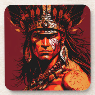 Aztec warrior, Aztec culture, Mayan culture Beverage Coaster
