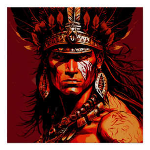 Aztec warrior, Aztec culture, Mayan culture  Poste Poster