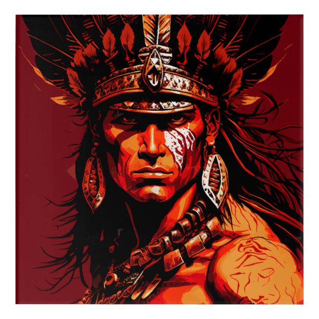 Aztec warrior, Aztec culture, Mexico Acrylic Print (Front)