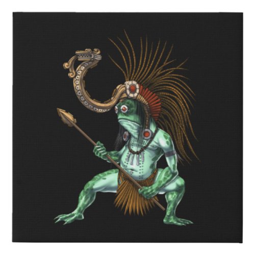 Aztec Warrior Deity Cueyatl Faux Canvas Print