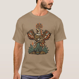 Aztec Warrior Eagle with Spear Vintage color T-Shirt