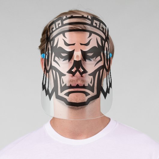 Aztec Warrior Face Paint Face Shield (Insitu)