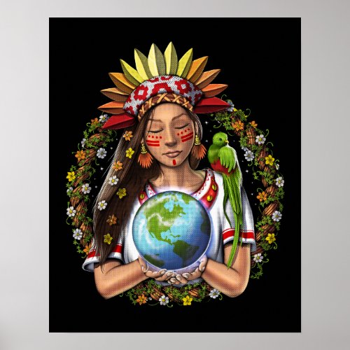 Aztec Warrior Goddess Poster