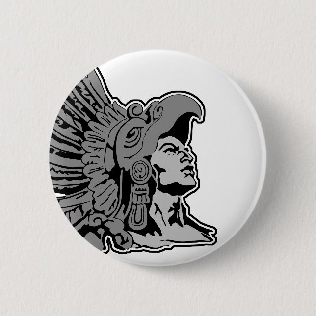 aztec warrior pinback button (Front)