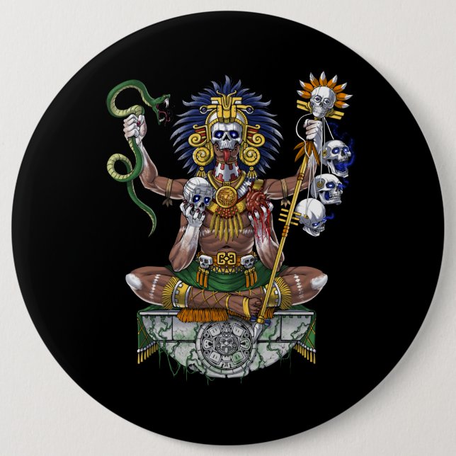 Aztec Warrior Shaman Button (Front)