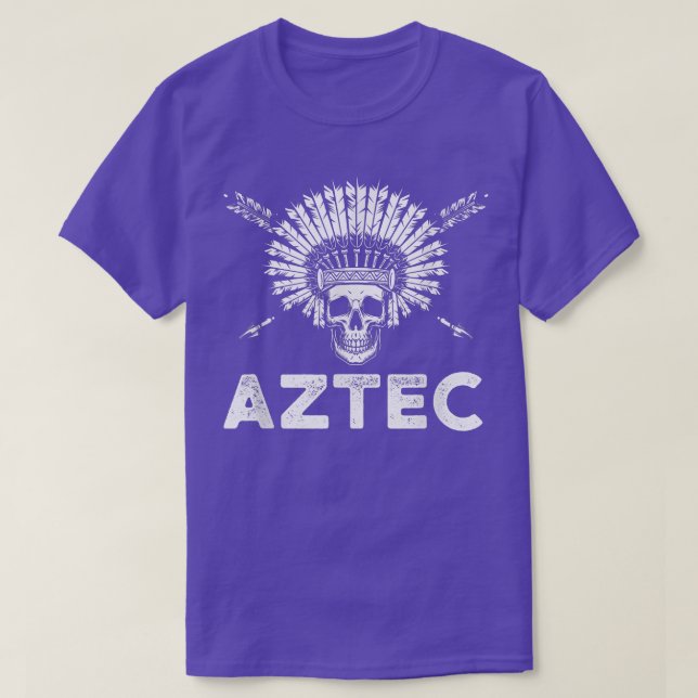 Aztec Warrior Skull Skeleton Ancient Civilization  T-Shirt (Design Front)
