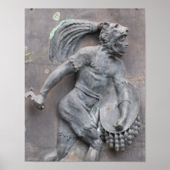 Aztec Warrior Stone Carving Poster by beautyofmexico at Zazzle