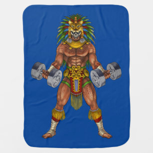 Aztec Warrior Weightlifting Baby Blanket