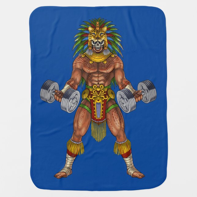 Aztec Warrior Weightlifting Baby Blanket (Front)