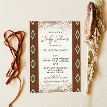 Aztec Western Baby Shower Invite, Rustic Boho Invitation