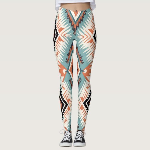 Aztec Western Tribal Large Pattern Leggings