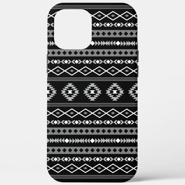 Aztec White Grey Black Mixed Motifs Pattern Case-Mate iPhone Case (Back)