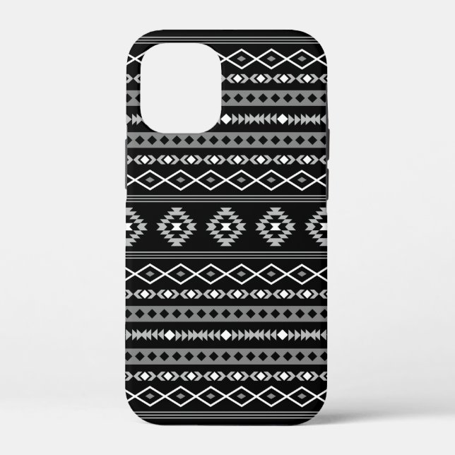 Aztec White Grey Black Mixed Motifs Pattern Case-Mate iPhone Case (Back)