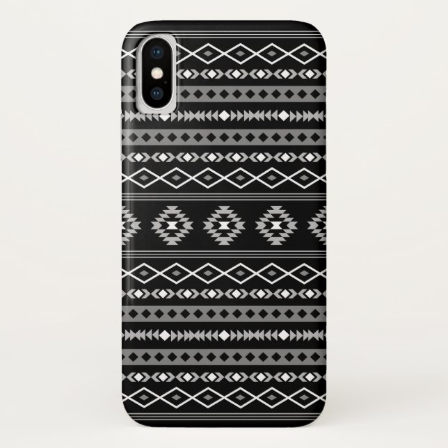 Aztec White Grey Black Mixed Motifs Pattern Case-Mate iPhone Case (Back)
