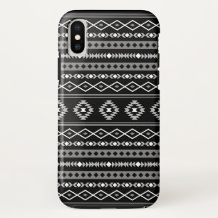 Aztec White Grey Black Mixed Motifs Pattern iPhone X Case