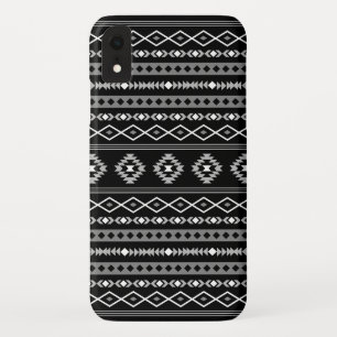 Aztec White Grey Black Mixed Motifs Pattern iPhone XR Case