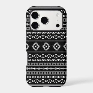 Aztec White Grey Black Mixed Motifs Pattern iPhone 17 Pro Case