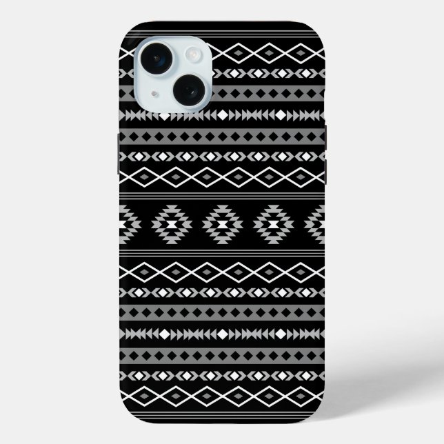 Aztec White Grey Black Mixed Motifs Pattern Case-Mate iPhone Case (Back)