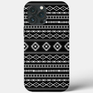 Aztec White Grey Black Mixed Motifs Pattern iPhone 13 Pro Max Case