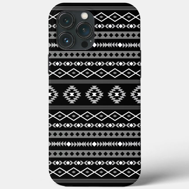 Aztec White Grey Black Mixed Motifs Pattern Case-Mate iPhone Case (Back)