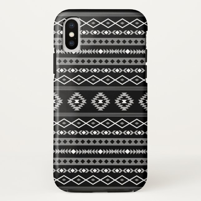 Aztec White Grey Black Mixed Motifs Pattern Case-Mate iPhone Case (Back)