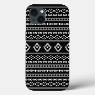 Aztec White Grey Black Mixed Motifs Pattern iPhone 13 Case