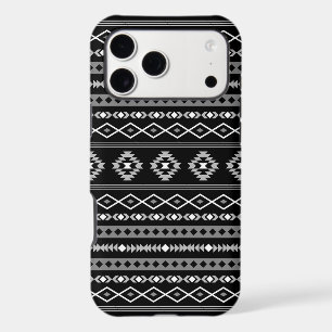 Aztec White Grey Black Mixed Motifs Pattern iPhone 17 Pro Max Case
