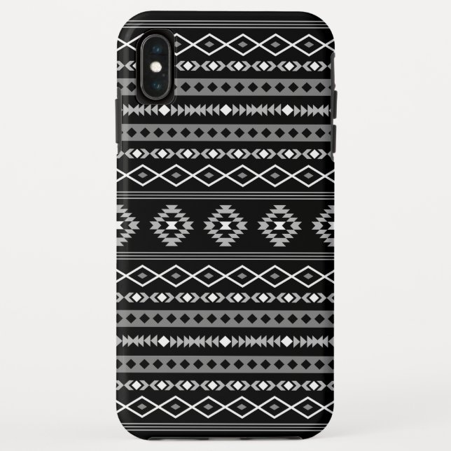 Aztec White Grey Black Mixed Motifs Pattern Case-Mate iPhone Case (Back)