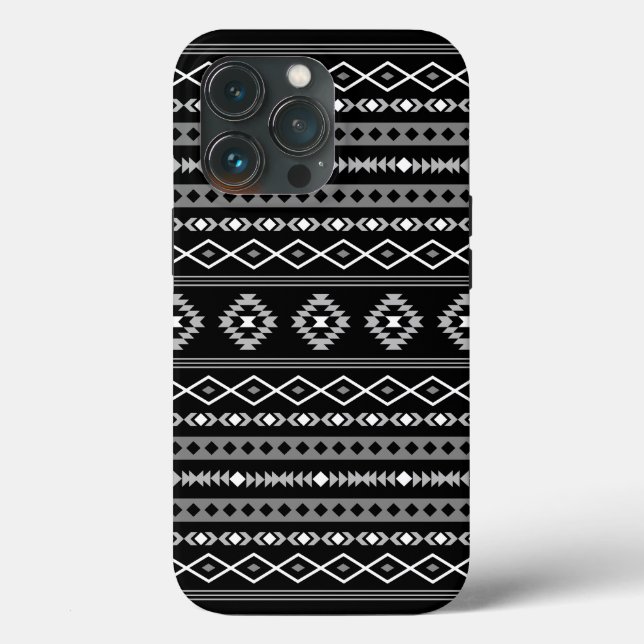 Aztec White Grey Black Mixed Motifs Pattern Case-Mate iPhone Case (Back)