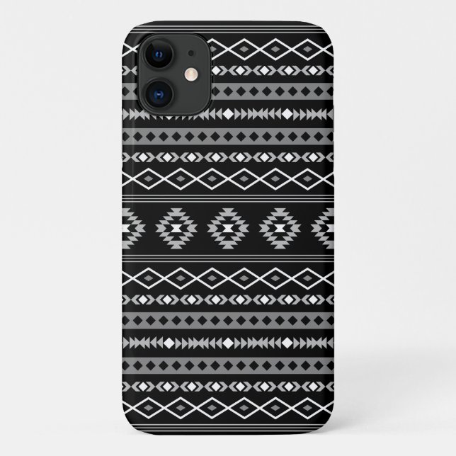 Aztec White Grey Black Mixed Motifs Pattern Case-Mate iPhone Case (Back)
