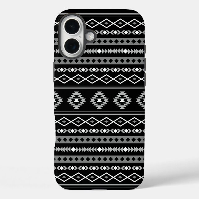 Aztec White Grey Black Mixed Motifs Pattern Case-Mate iPhone Case (Back)