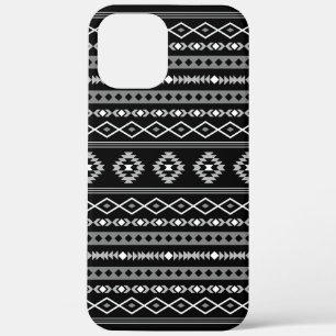 Aztec White Grey Black Mixed Motifs Pattern iPhone 12 Pro Max Case