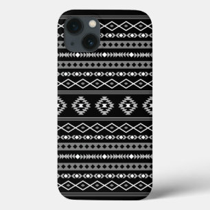Aztec White Grey Black Mixed Motifs Pattern iPhone 13 Case