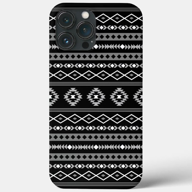 Aztec White Grey Black Mixed Motifs Pattern Case-Mate iPhone Case (Back)