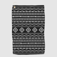 Aztec White Grey Black Mixed Motifs Pattern