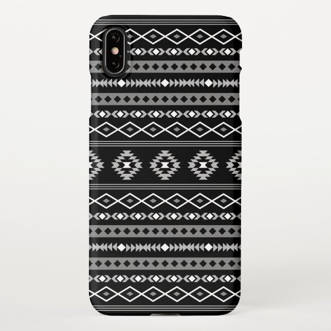 Aztec White Grey Black Mixed Motifs Pattern iPhone Case (Back)