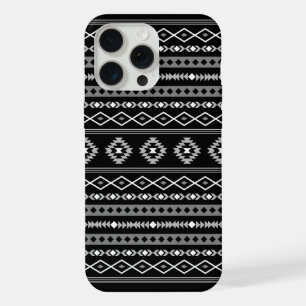 Aztec White Grey Black Mixed Motifs Pattern iPhone 15 Pro Max Case