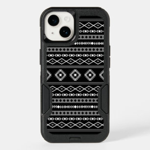 Aztec White Grey Black Mixed Motifs Pattern OtterBox iPhone 14 Case