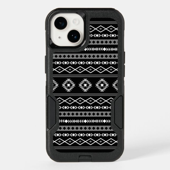 Aztec White Grey Black Mixed Motifs Pattern Otterbox iPhone Case (Back)