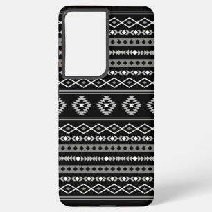 Aztec White Grey Black Mixed Motifs Pattern Samsung Galaxy S21+ Case