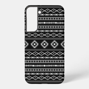 Aztec White Grey Black Mixed Motifs Pattern Samsung Galaxy S22+ Case