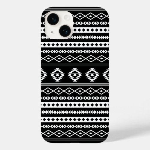 Aztec White on Black Mixed Pattern Case_Mate iPhone 14 Case