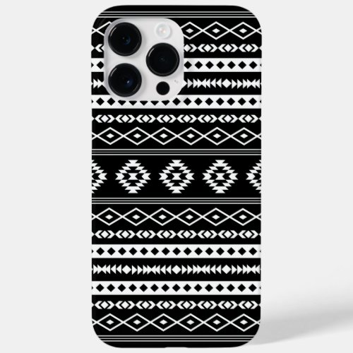 Aztec White on Black Mixed Pattern Case_Mate iPhone 14 Pro Max Case