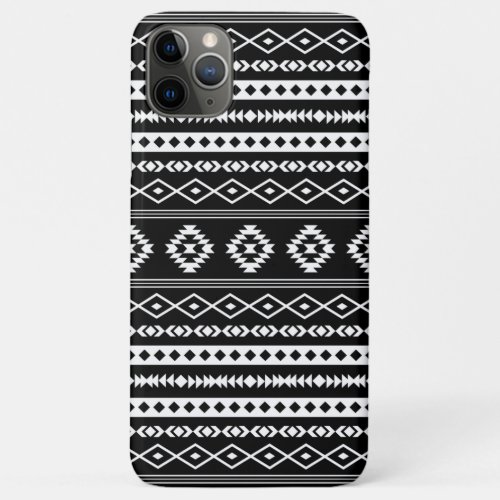 Aztec White on Black Mixed Pattern iPhone 11 Pro Max Case