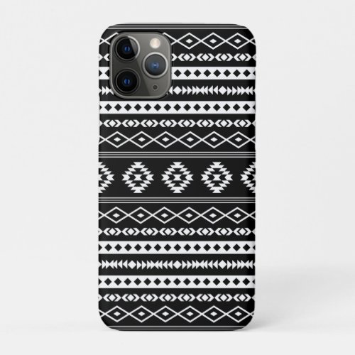 Aztec White on Black Mixed Pattern iPhone 11 Pro Case