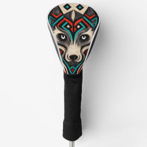 Aztec Wolf Face Golf Head Cover
