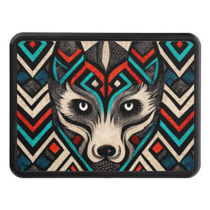 Aztec Wolf Face Hitch Cover